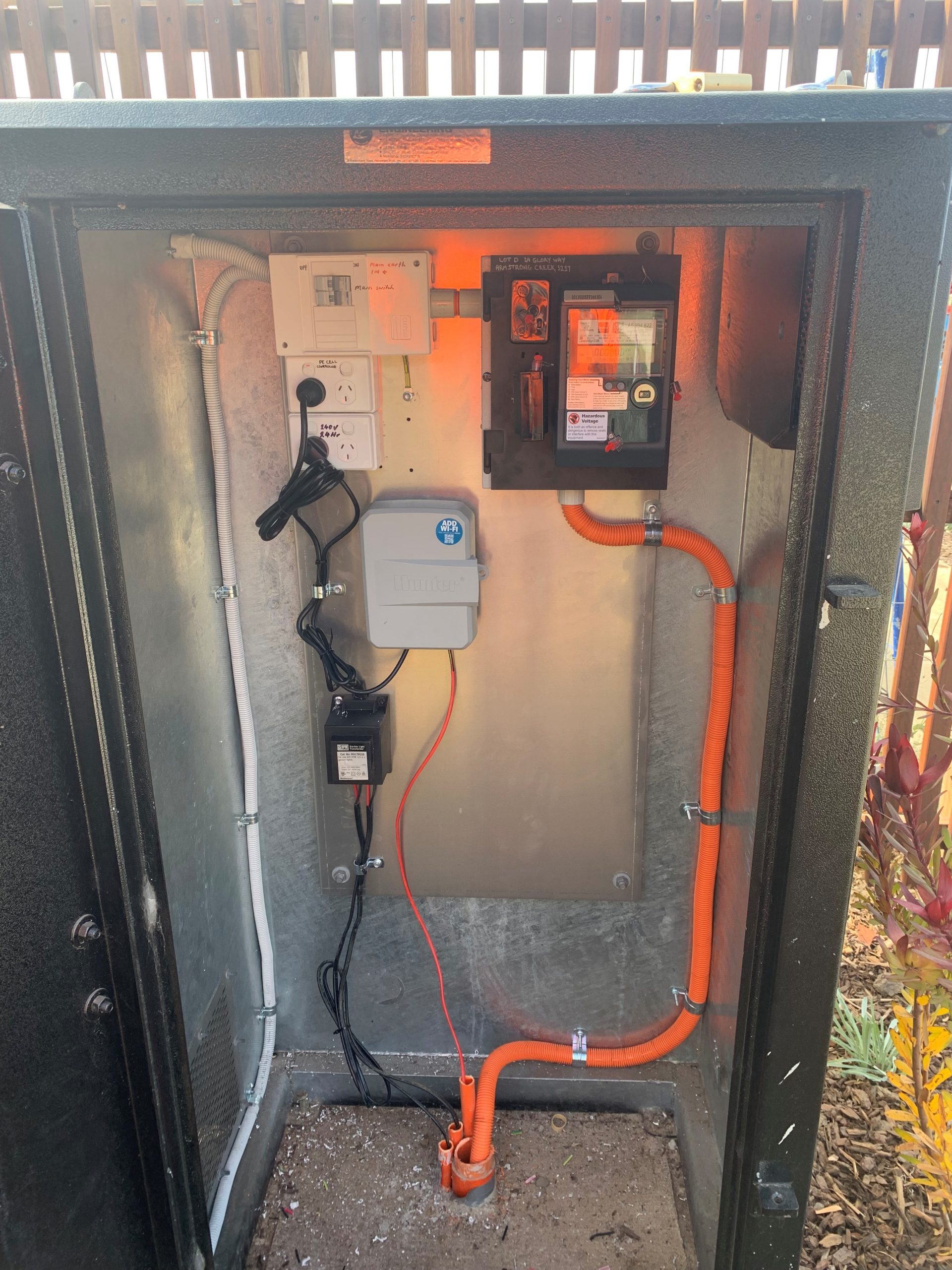 Free standing meter switchboard installation Armstrong Creek